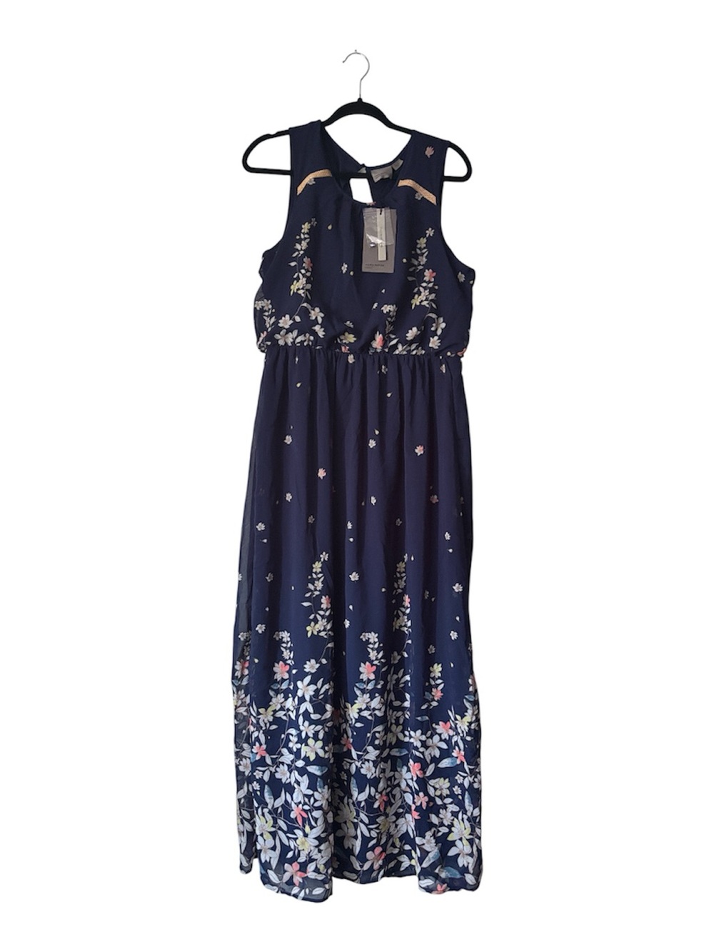 Vero Moda Navy Floral Sleeveless Maxi Dress